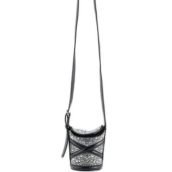 Miz Bucket: Black Eclipse Rhinestone Mini Bag - Picture 3 of 3